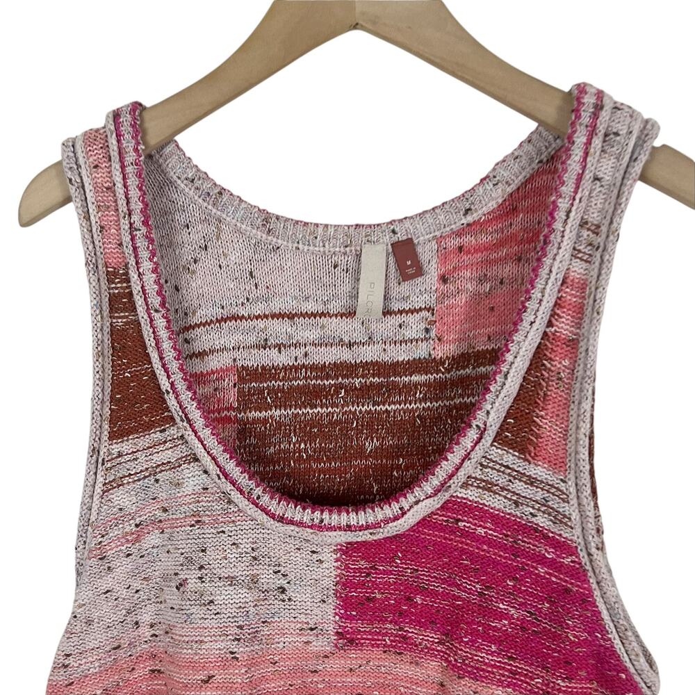 Anthropologie Pilcro Paipo Knit Sweater Tank in Pink Patchwork Size Medium - Picture 4 of 8